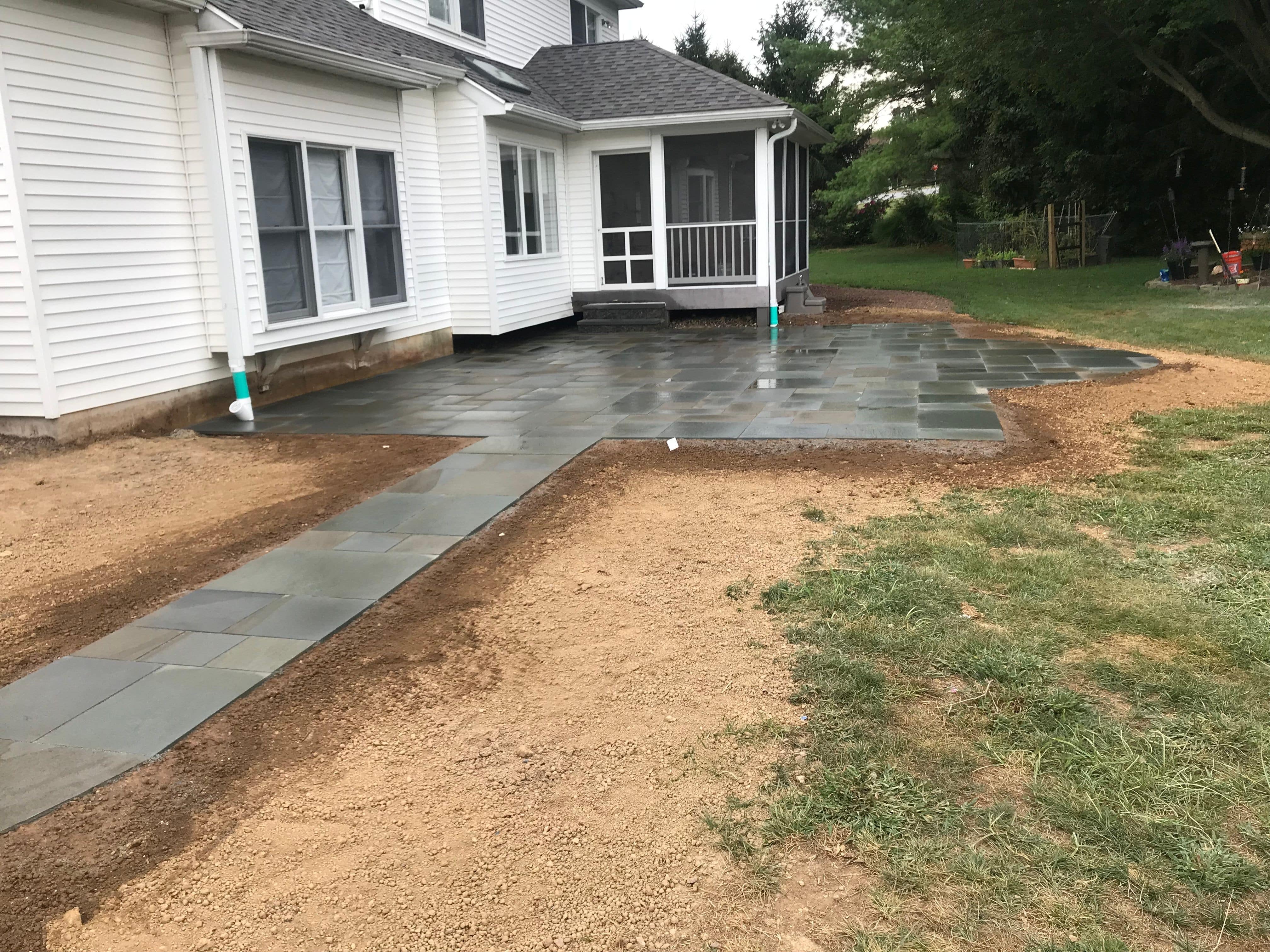 Downingtown, Pennsylvania blue flagstone project